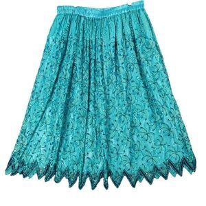 VINTAGE CREATIVE TOUCH Lace Skirt SZ XL Bead Rhinestone Mermaid Fairy Gypsy Maxi